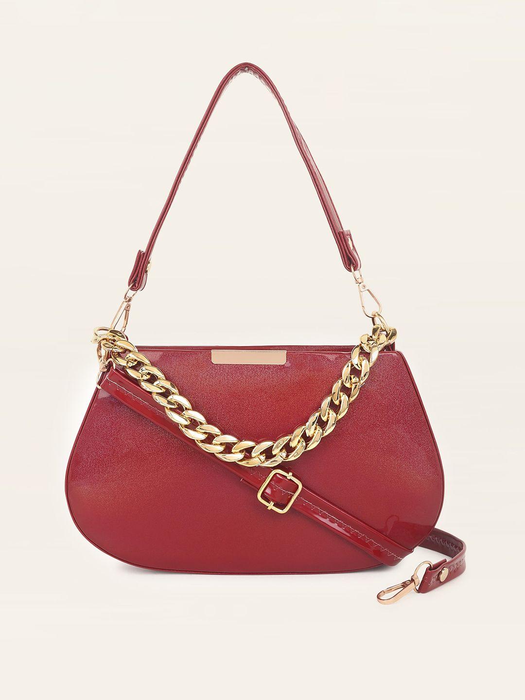 dressberry maroon half moon hobo bag