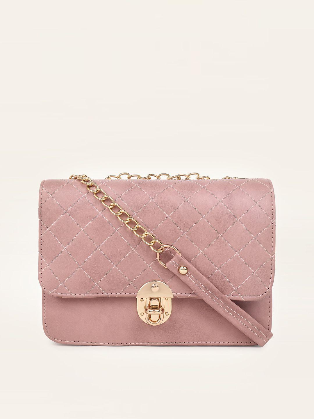 dressberry textured quilted structured sling bag