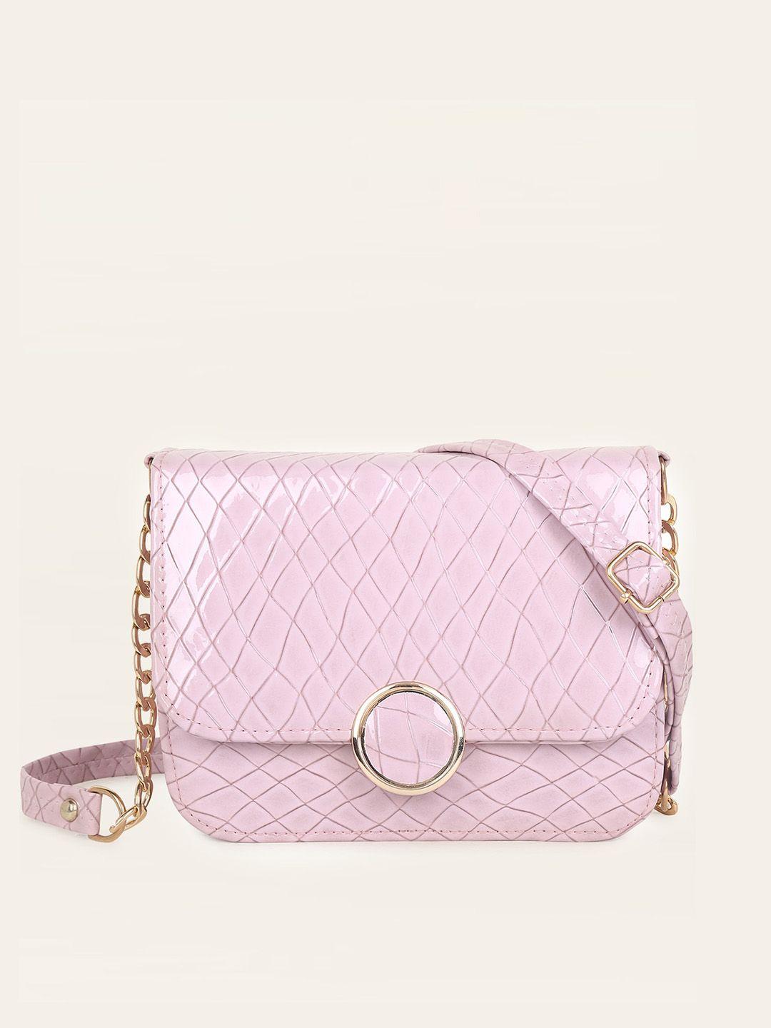 dressberry purple  textured structured sling bag