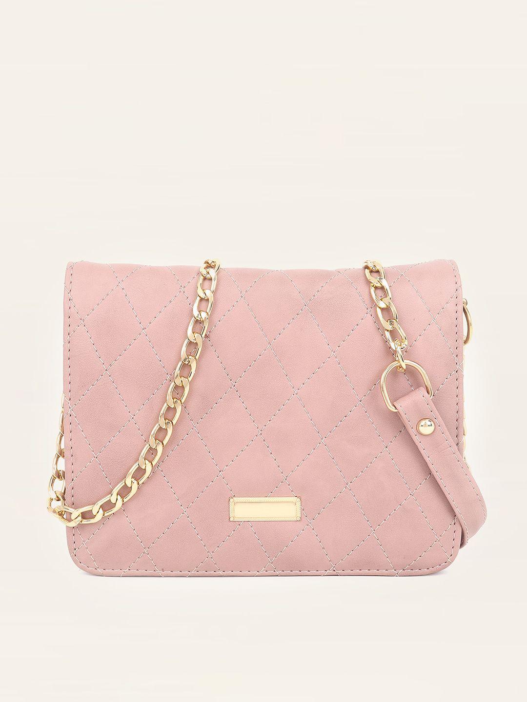 dressberry pink textured sling bag