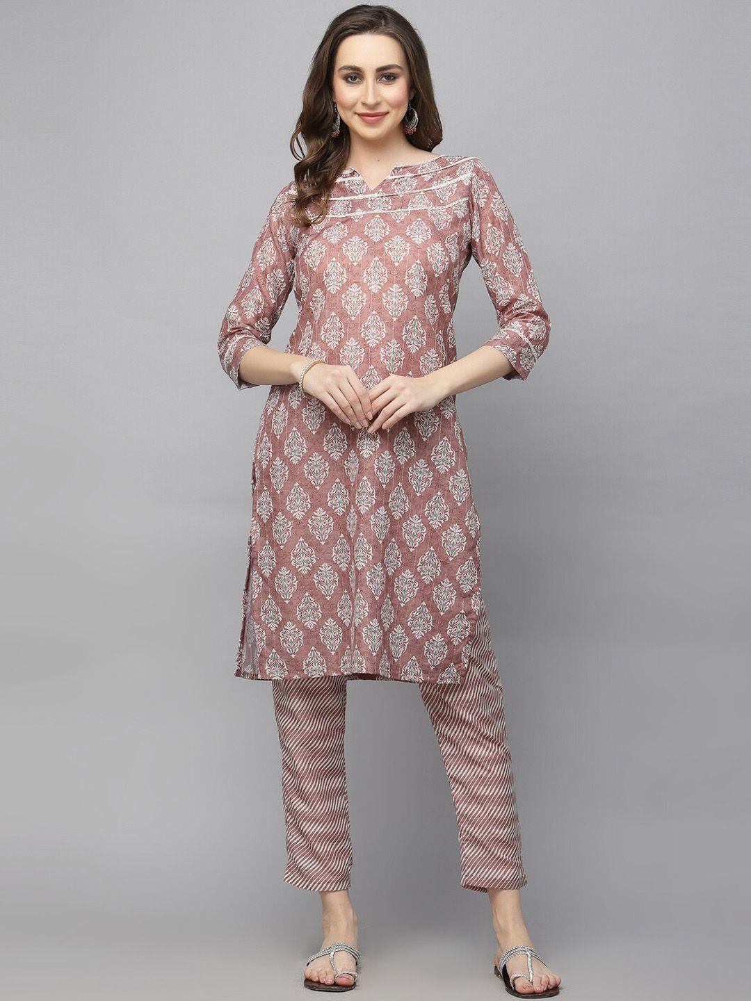 kalini ethnic motifs printed regular kurta with trousers