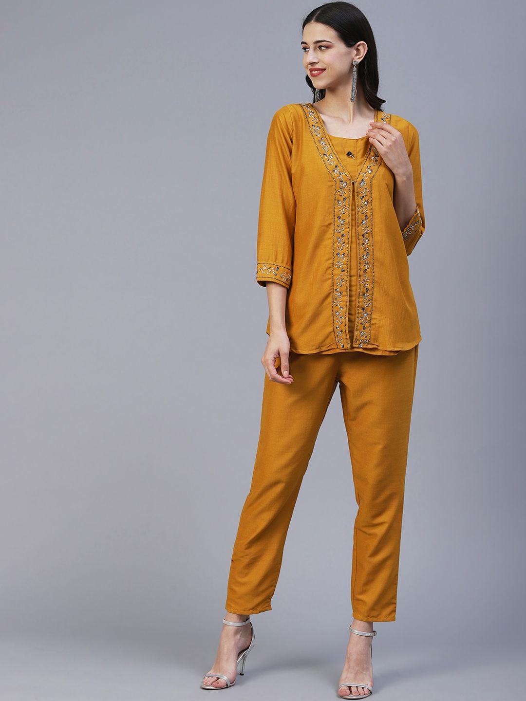 kalini embroidered ethnic top with trousers