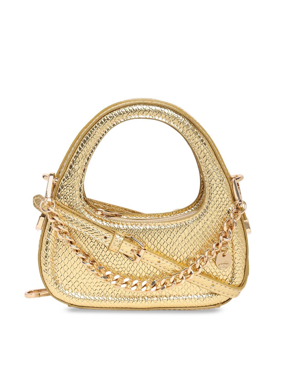 aldo textured embellished half moon handheld bag