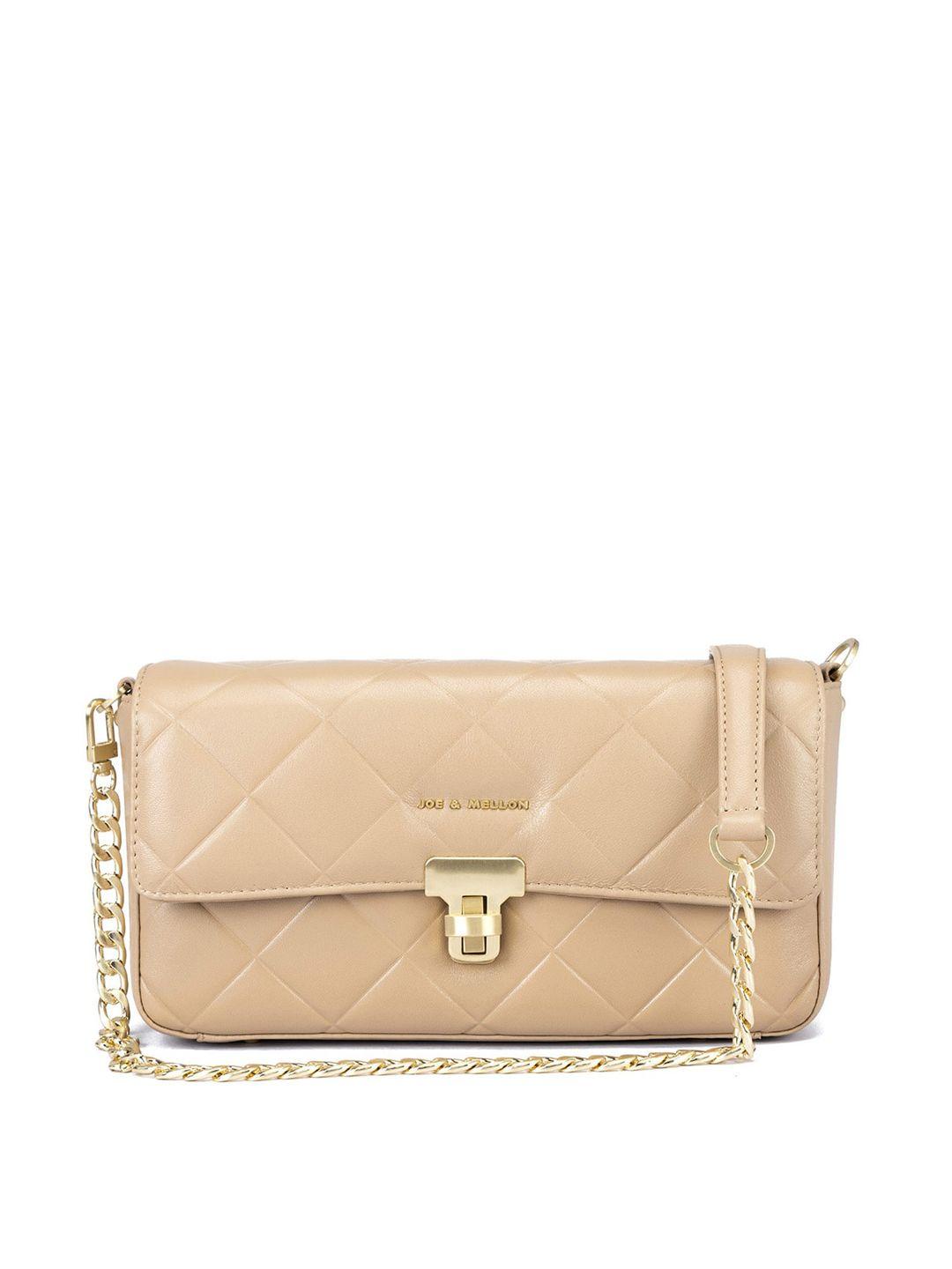 joe & mellon textured leather structured shoulder bag with quilted