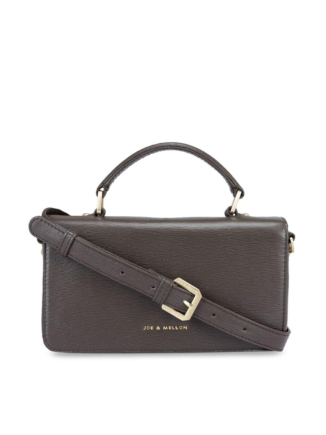 joe & mellon leather structured satchel bag