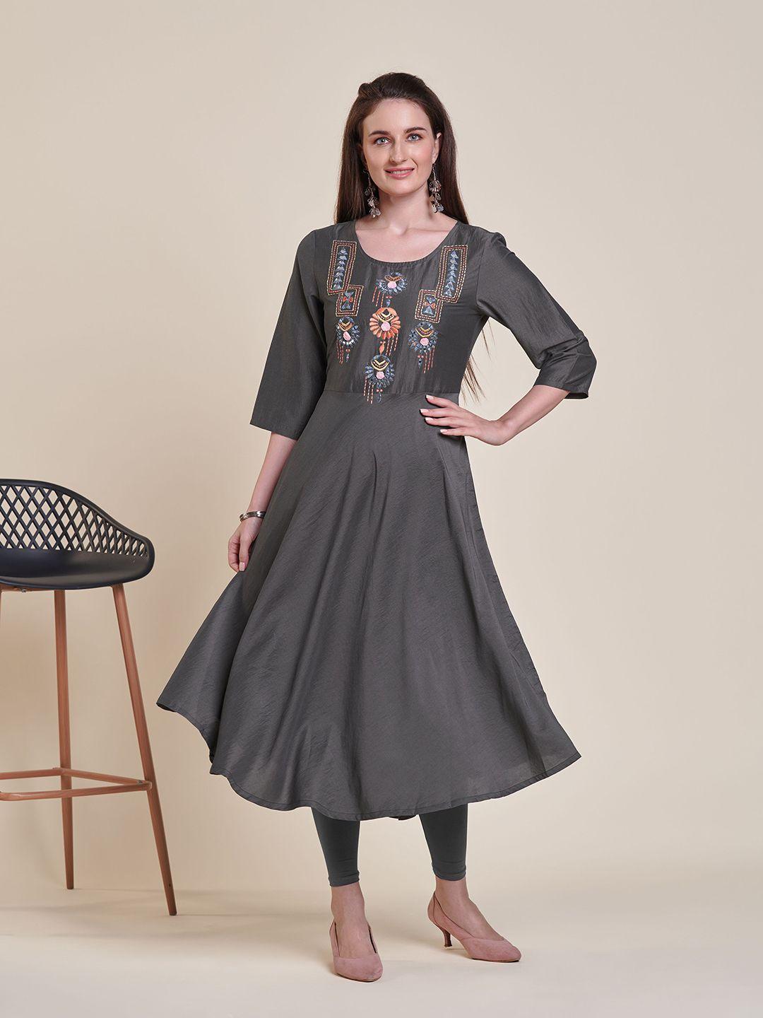 soan embroidered anarkali kurta