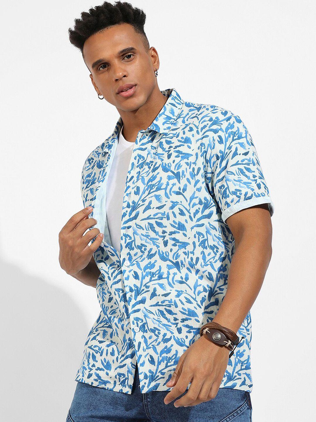 campus sutra classic abstract printed casual shirt