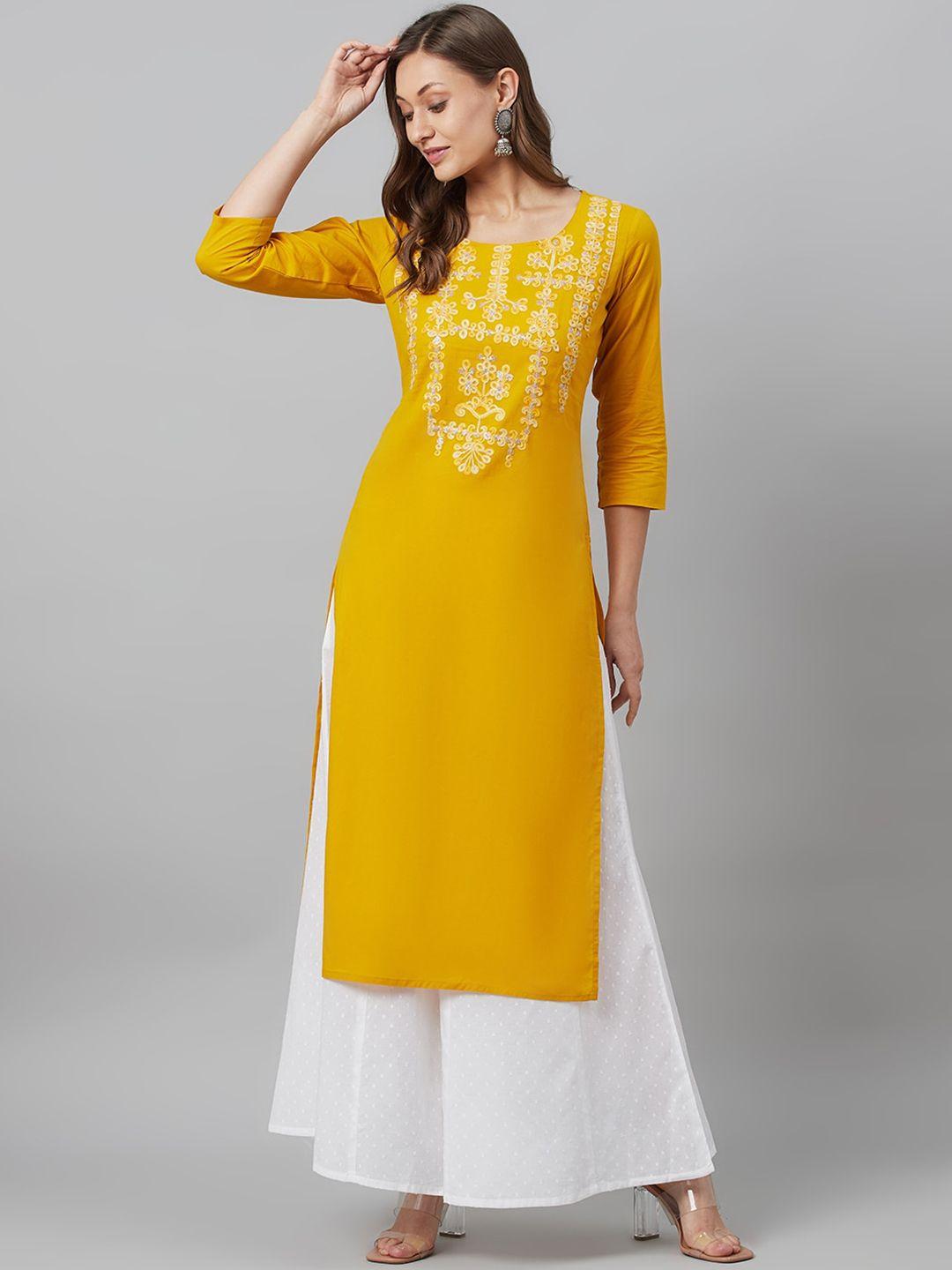 aks couture floral embroidered sequinned kurta