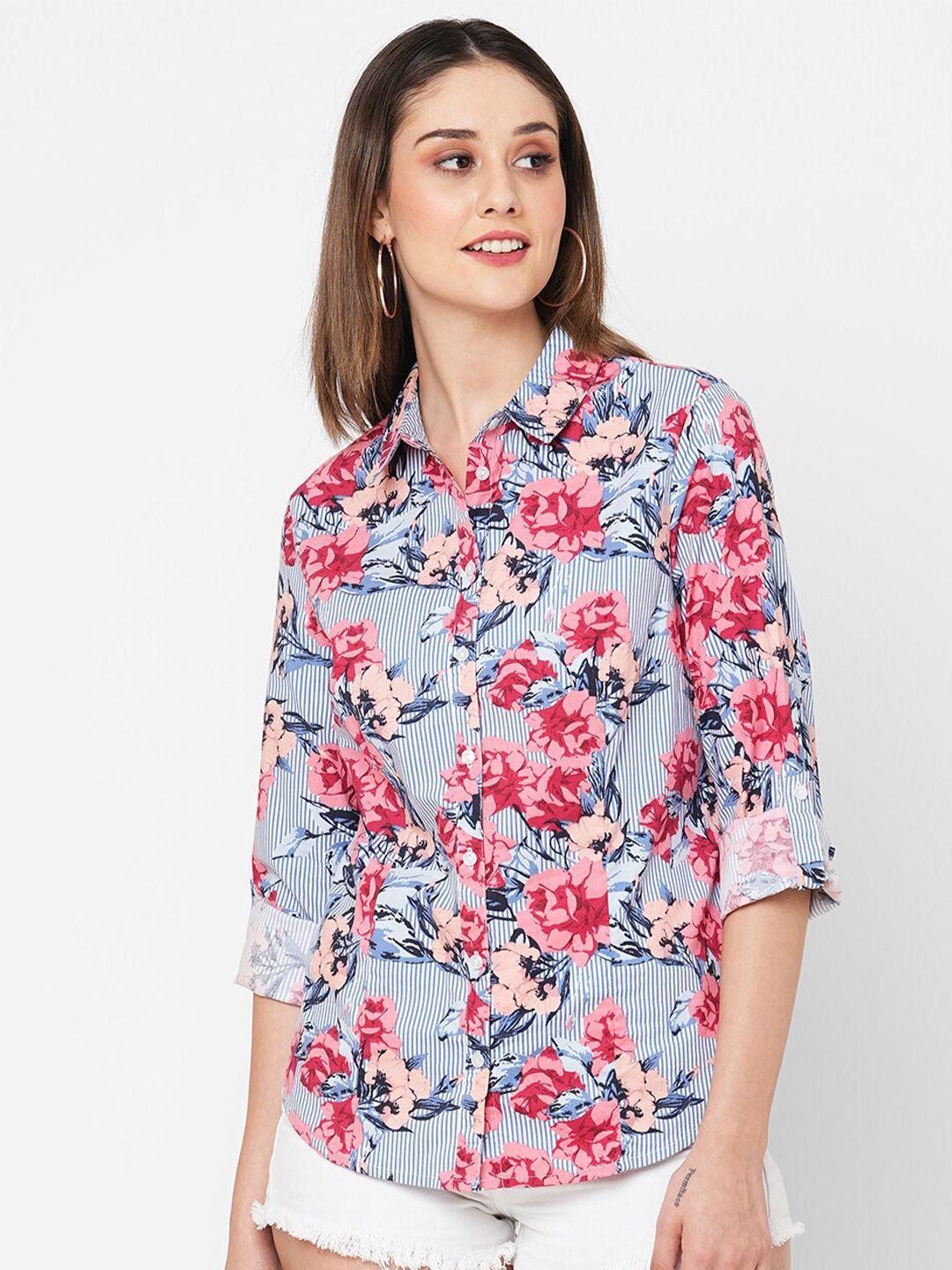 vastrado floral opaque printed cotton casual shirt