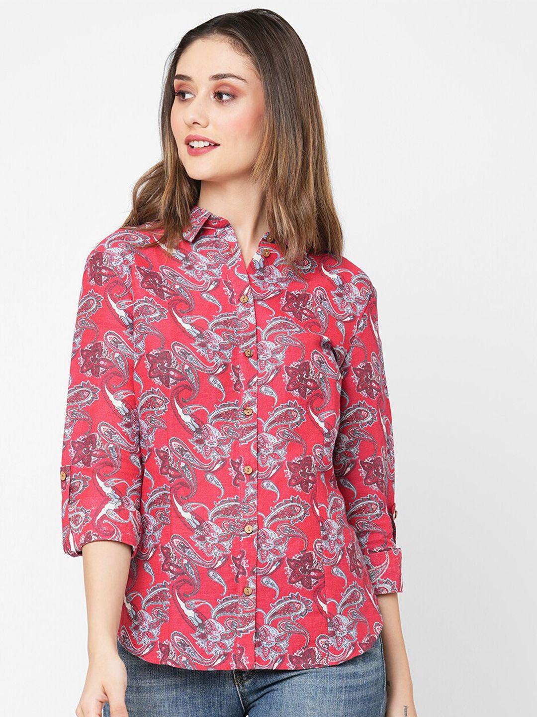 vastrado floral opaque printed cotton casual shirt