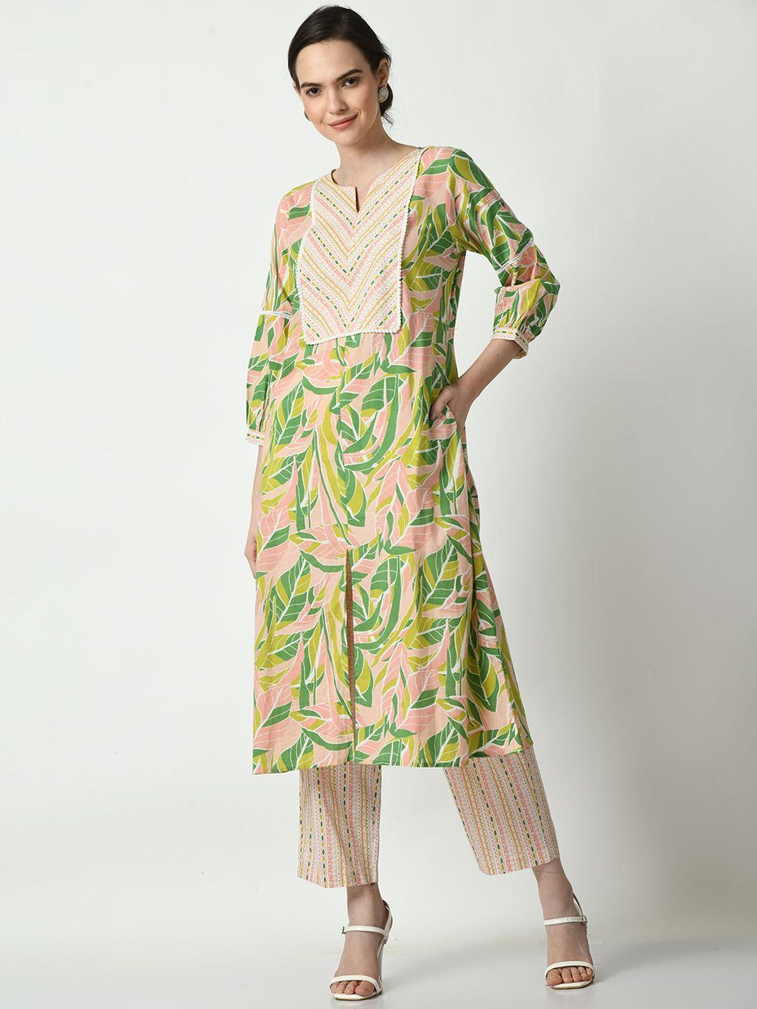 myshka floral printed pure cotton kurta