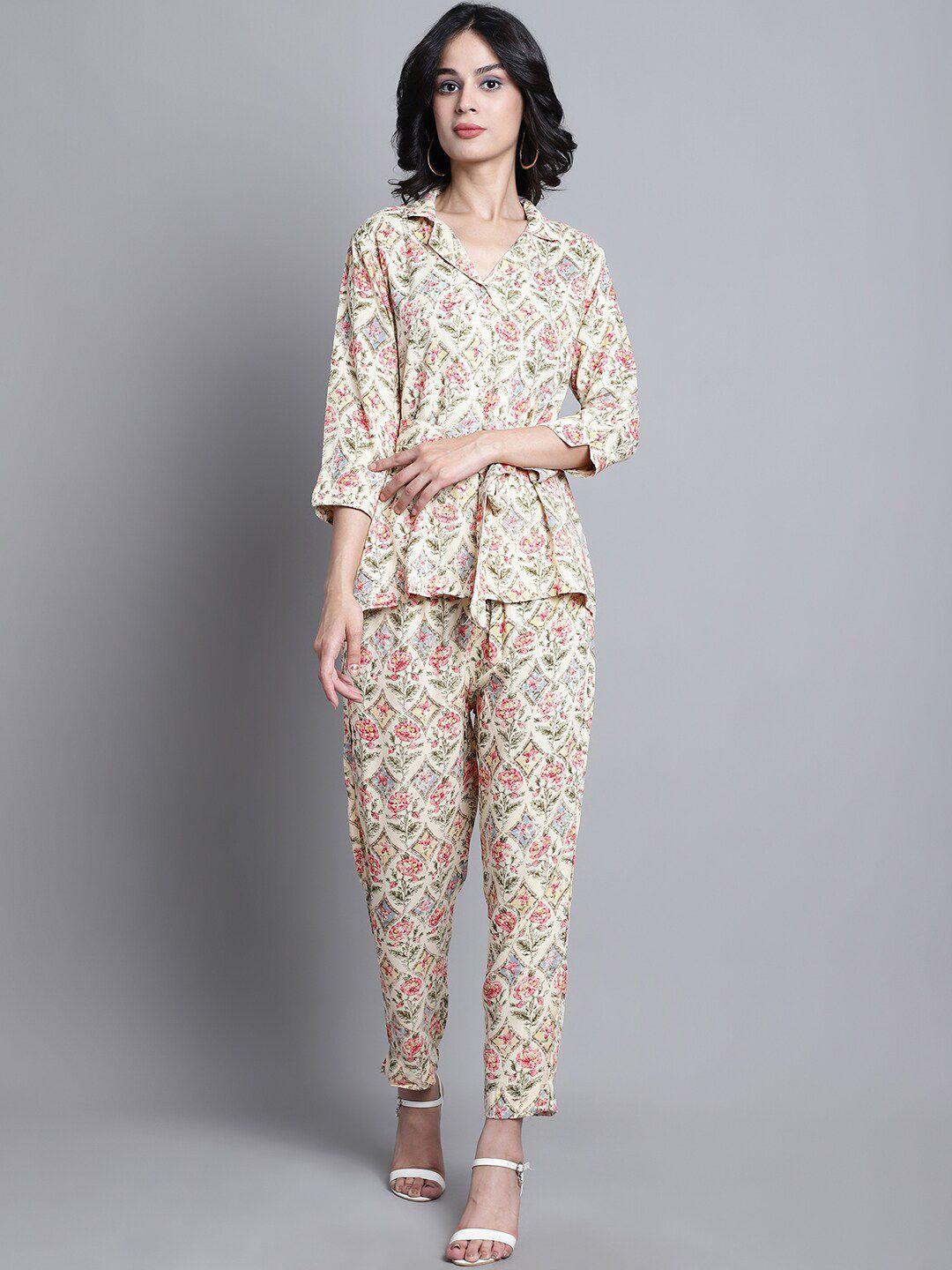 kalini floral printed shirt with trousers