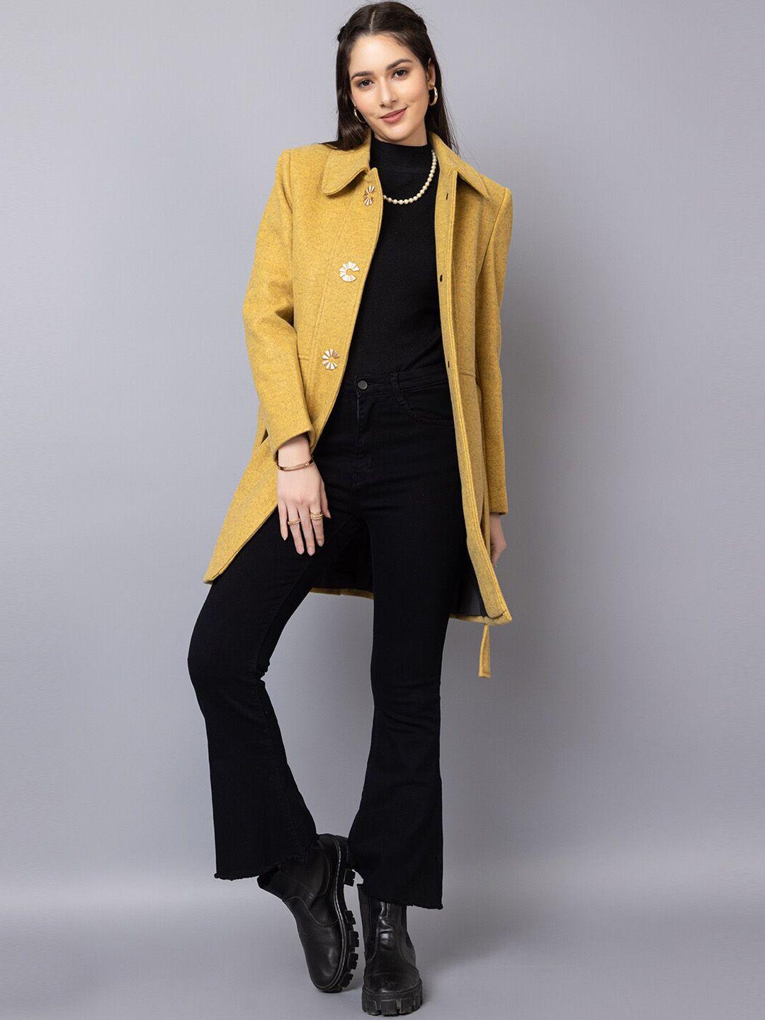 dlanxa belted single breasted wool trench coat