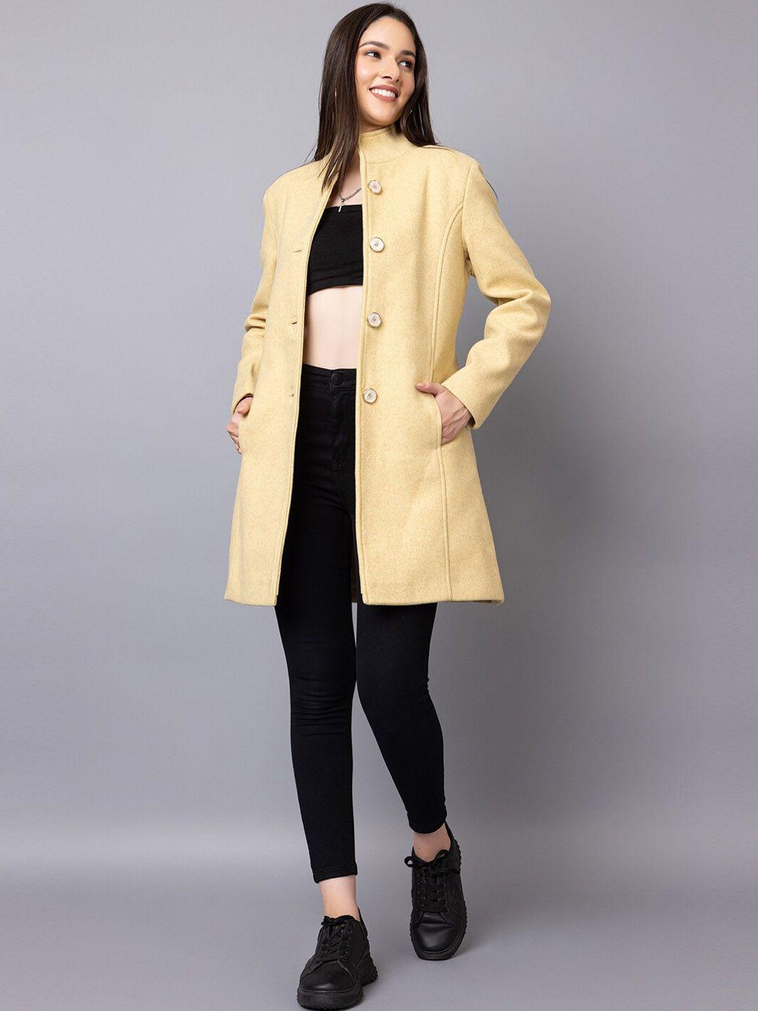 dlanxa single-breasted longline woollen overcoat