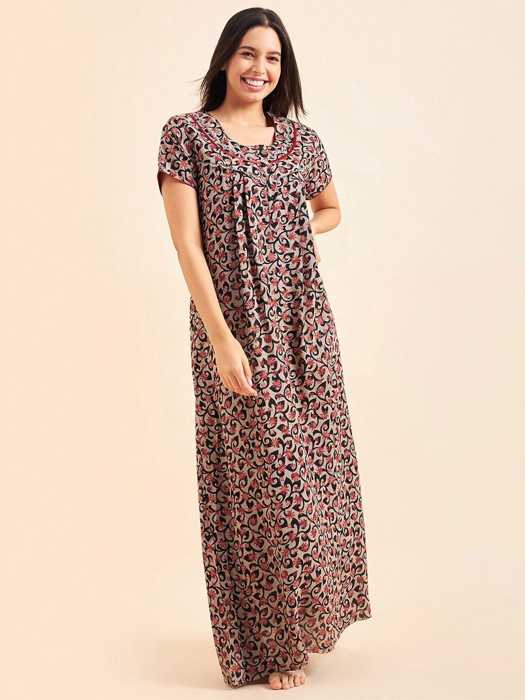 sweet dreams printed pure cotton maxi nightdress