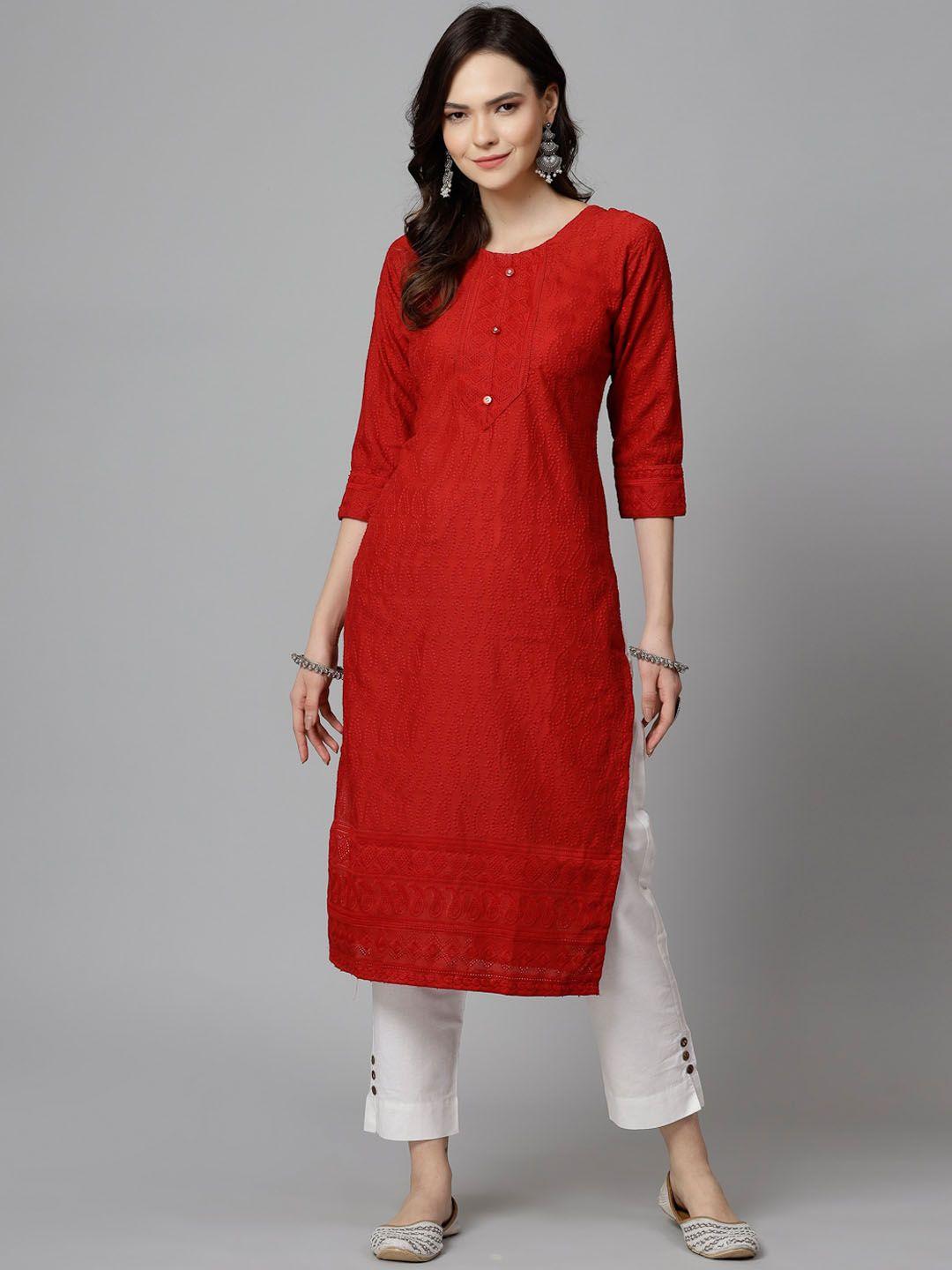 kalini ethnic motifs embroidered chikankari kurta