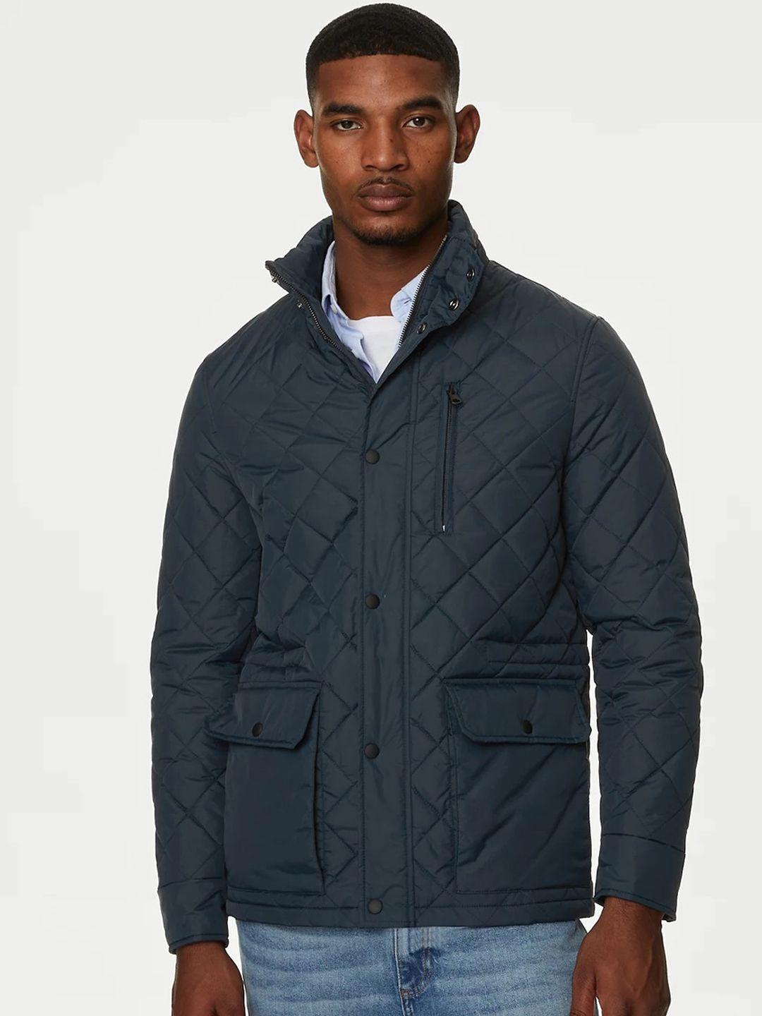 marks & spencer mock collar quilted jacket