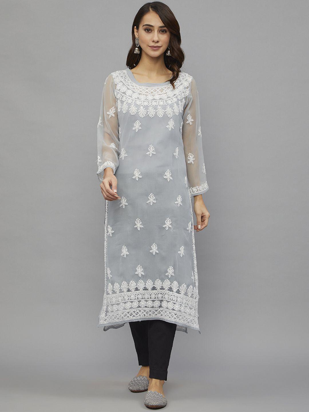 ethnava ethnic motifs embroidered straight kurta