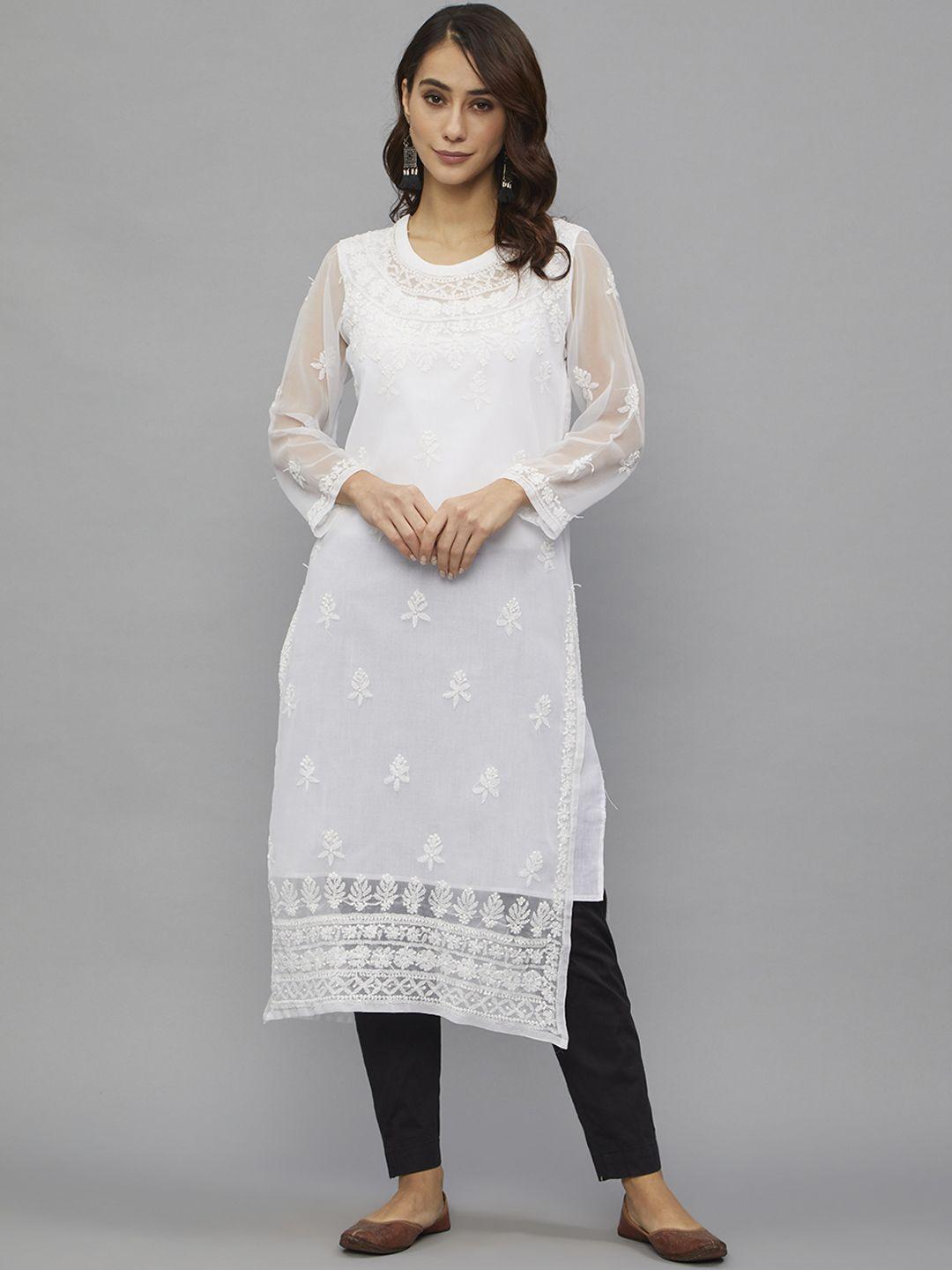 ethnava ethnic motifs embroidered straight kurta