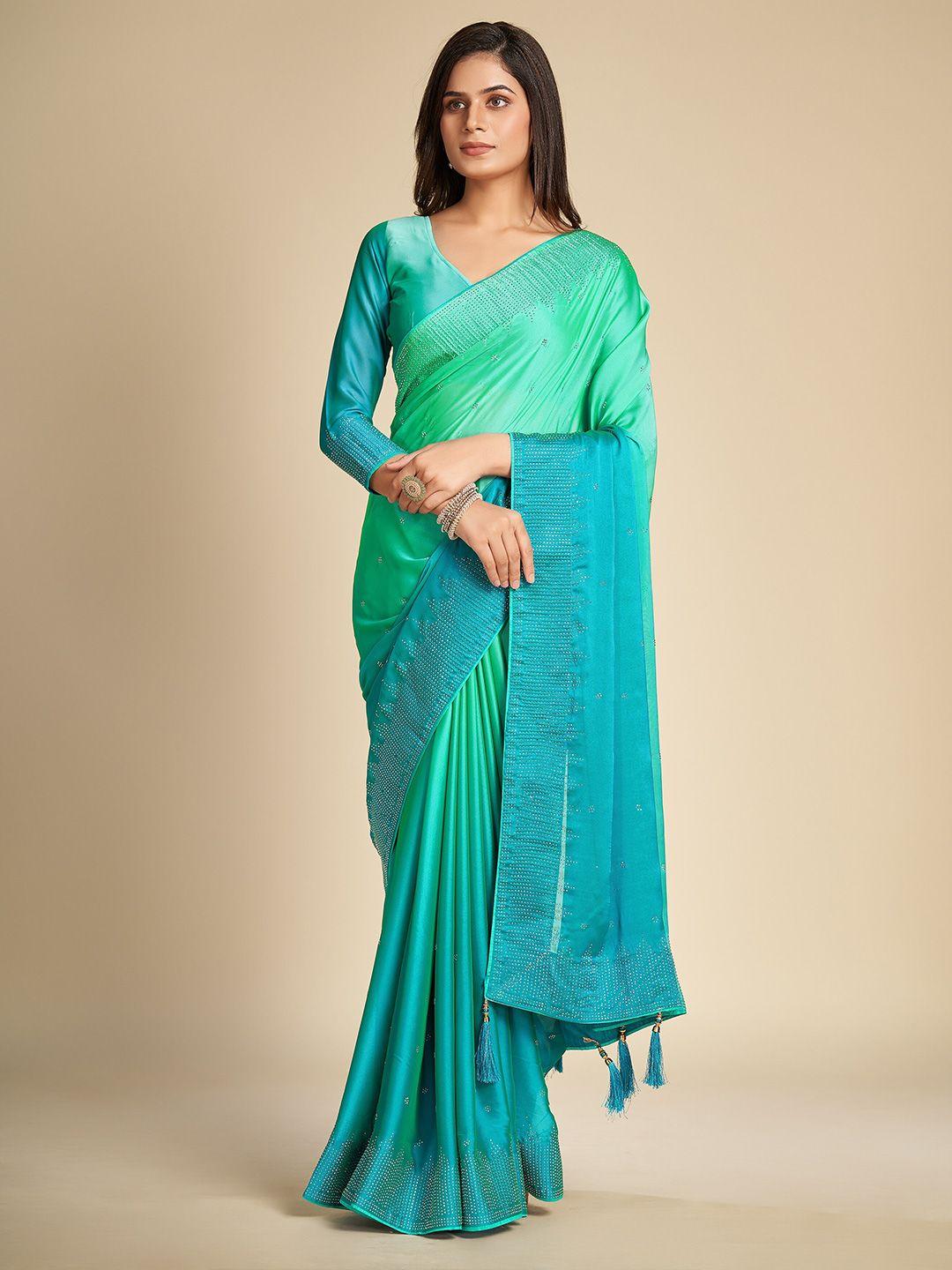 trendmalls embellished beads and stones saree