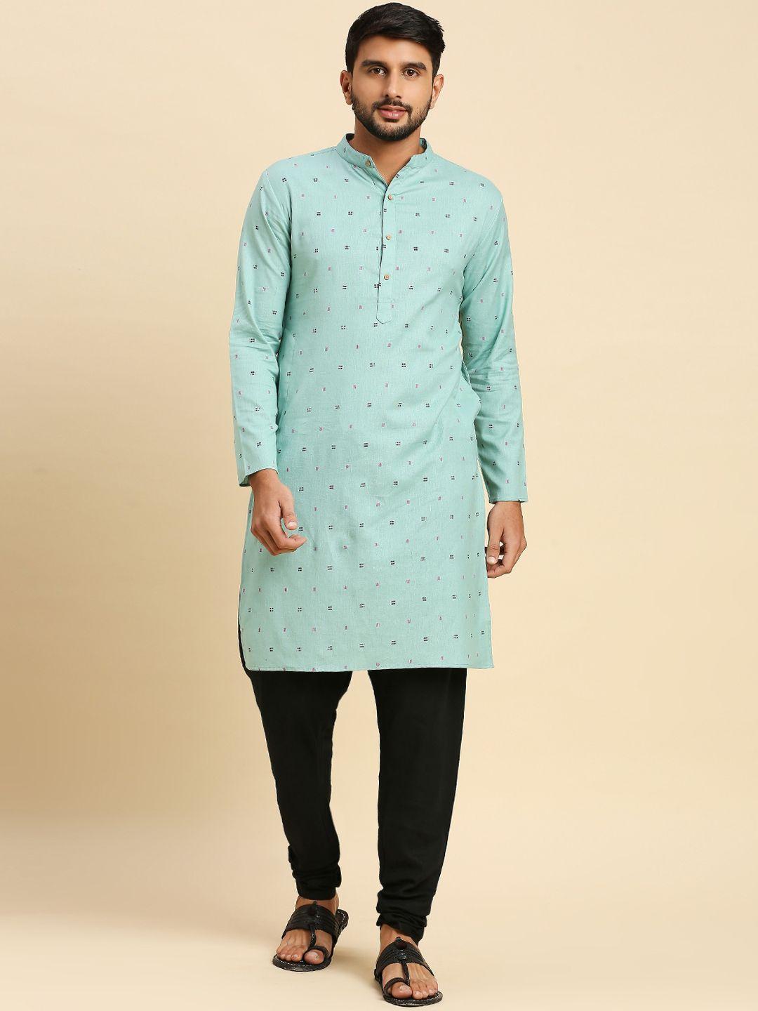 anubhutee geometric  woven design straight regular kurta