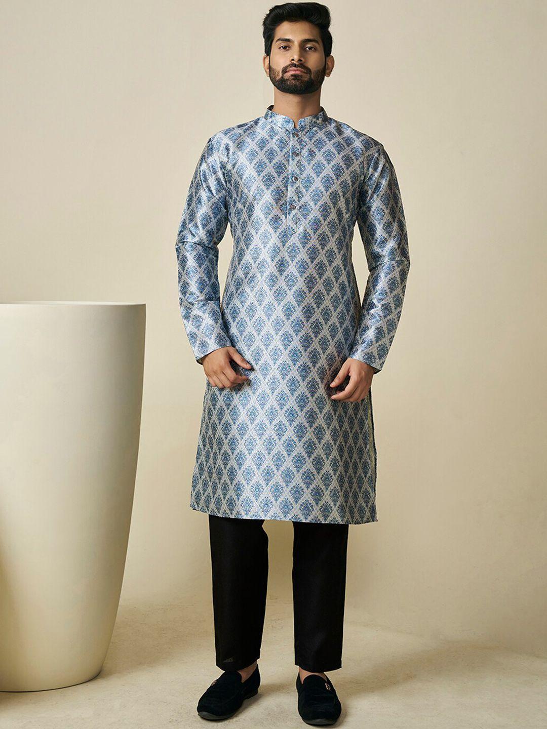 inddus ethnic motif printed straight kurta