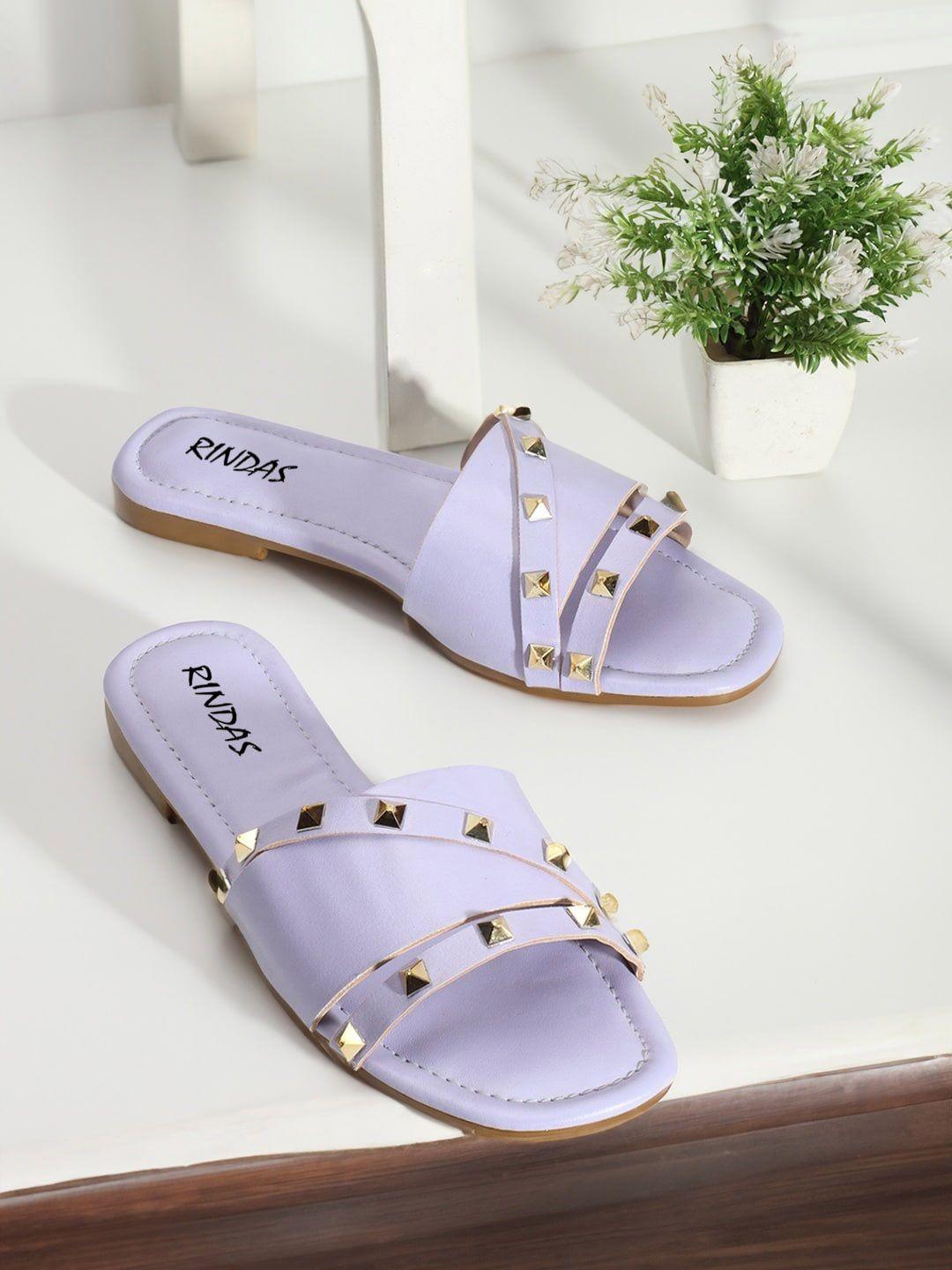 rindas  embellished open toe flats