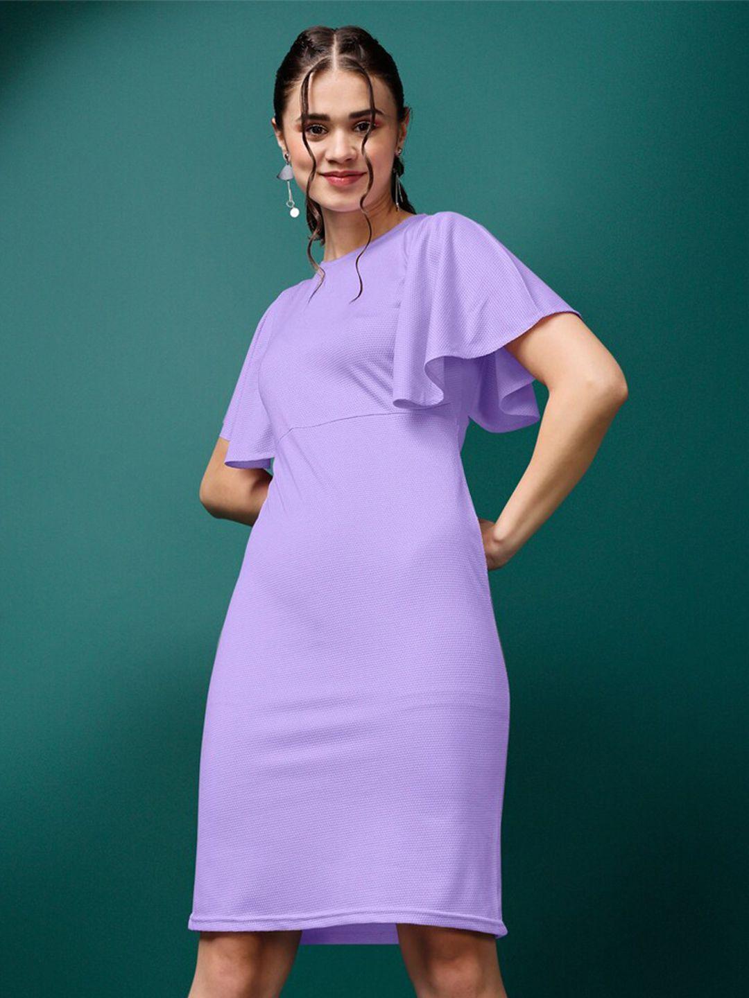 purvaja flared sleeve sheath dress