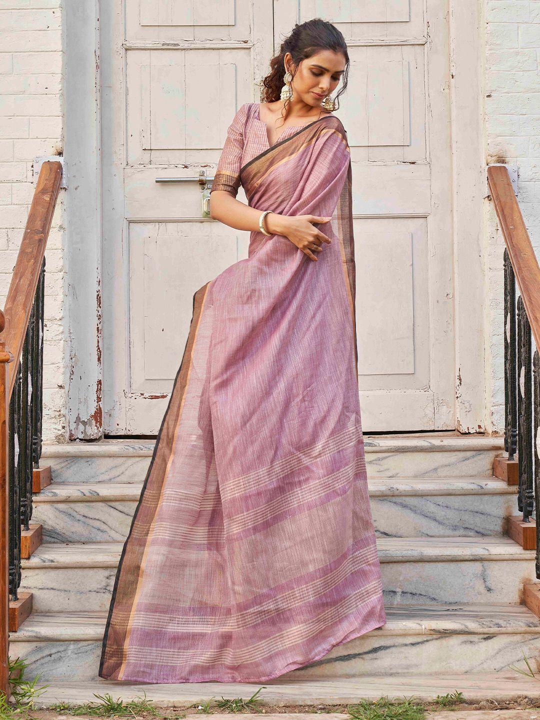 tikhi imli striped zari saree