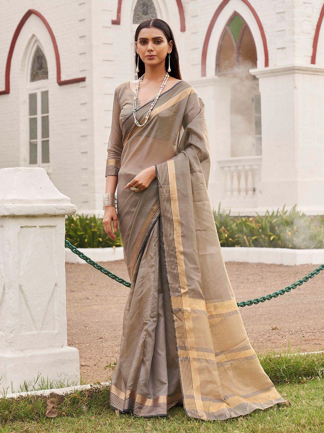 tikhi imli striped zari saree