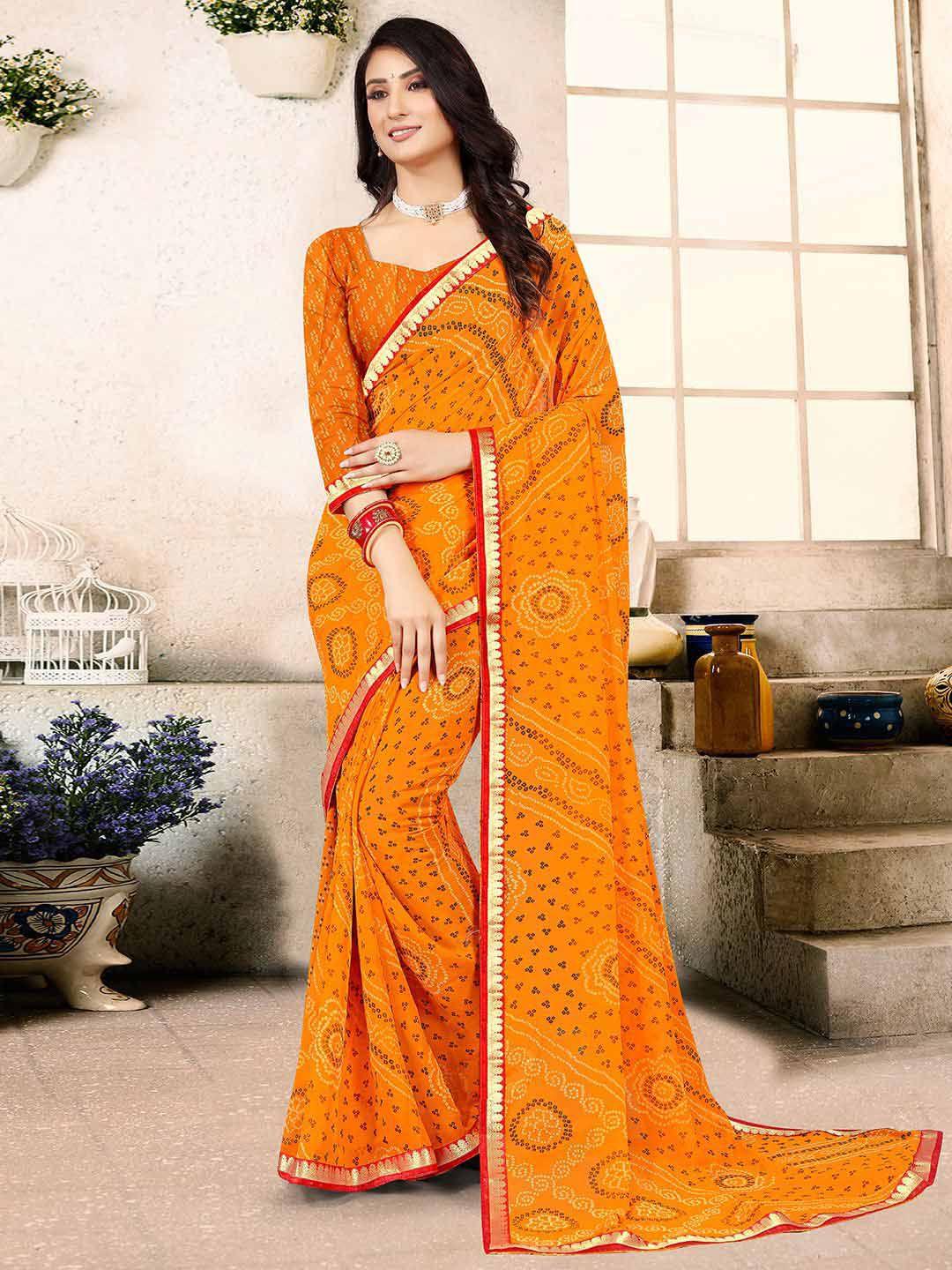 mitera bandhani zari detailed bandhani saree