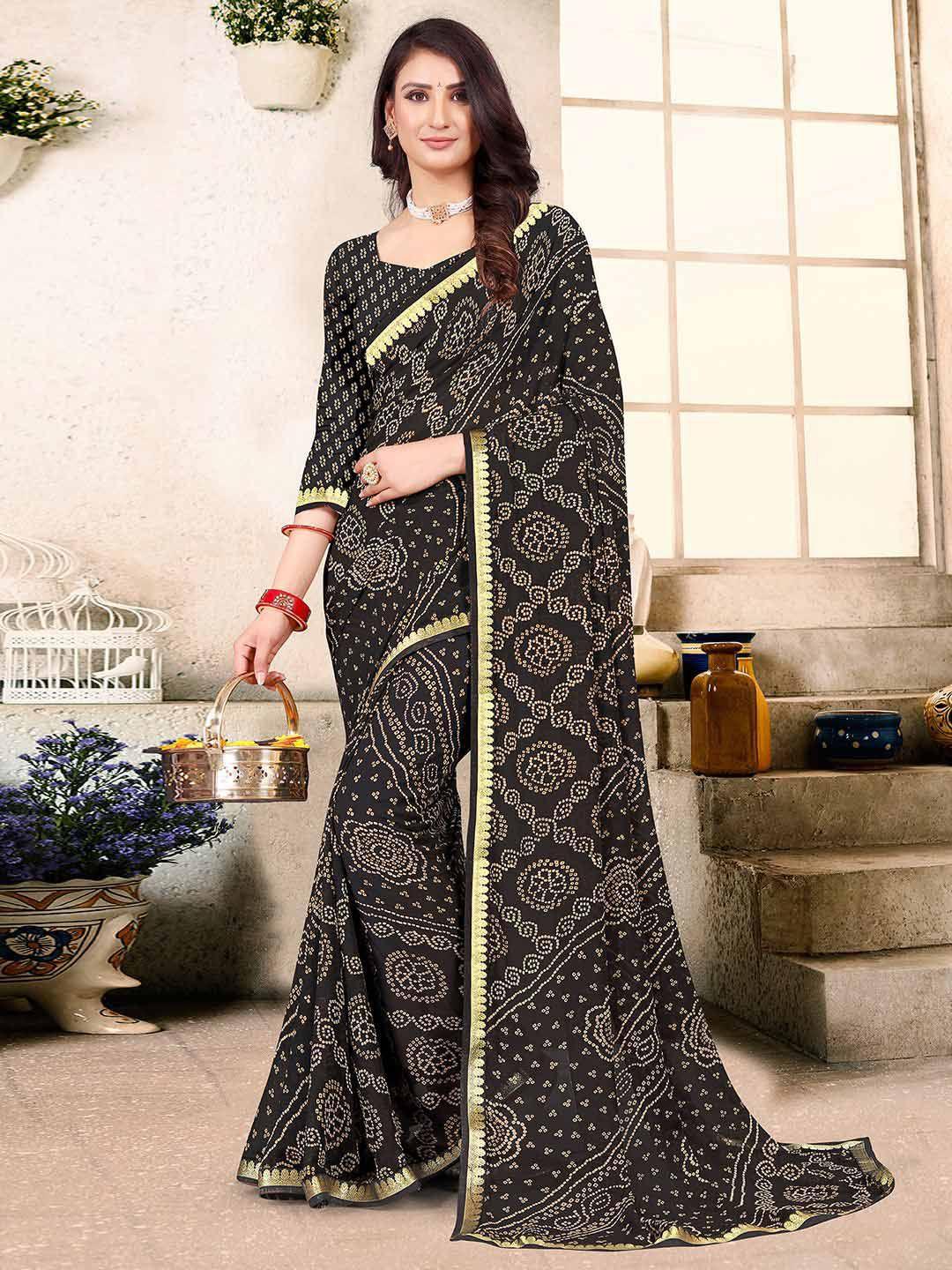 mitera bandhani printed saree