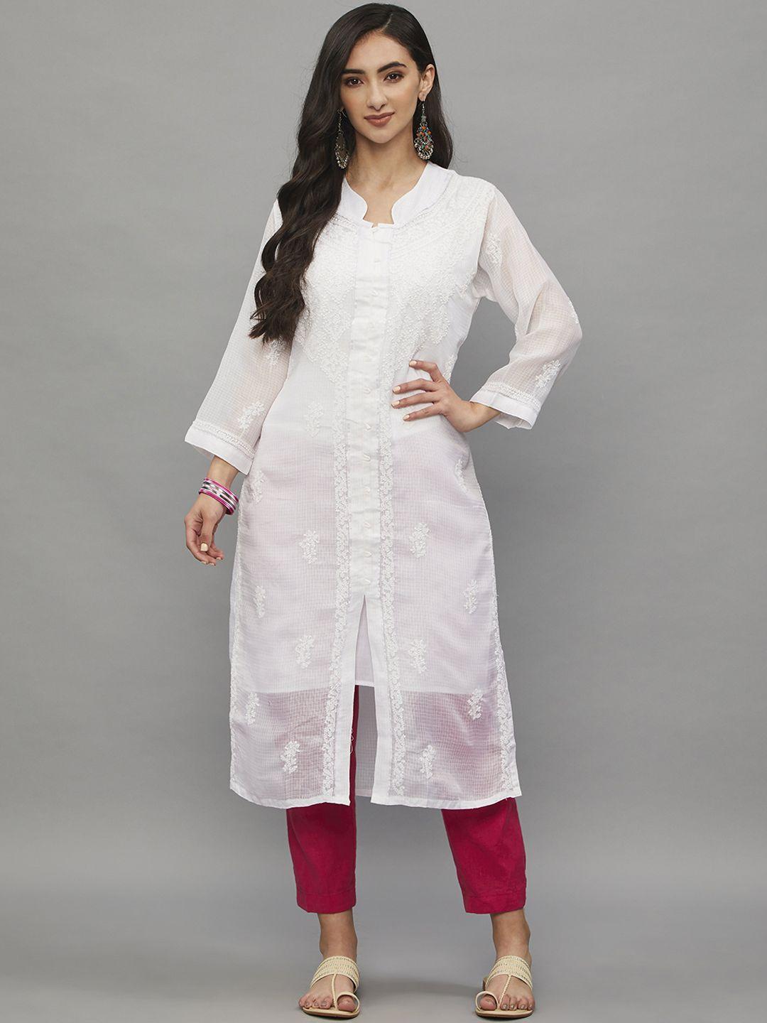 ethnava ethnic motifs embroidered cotton straight kurta