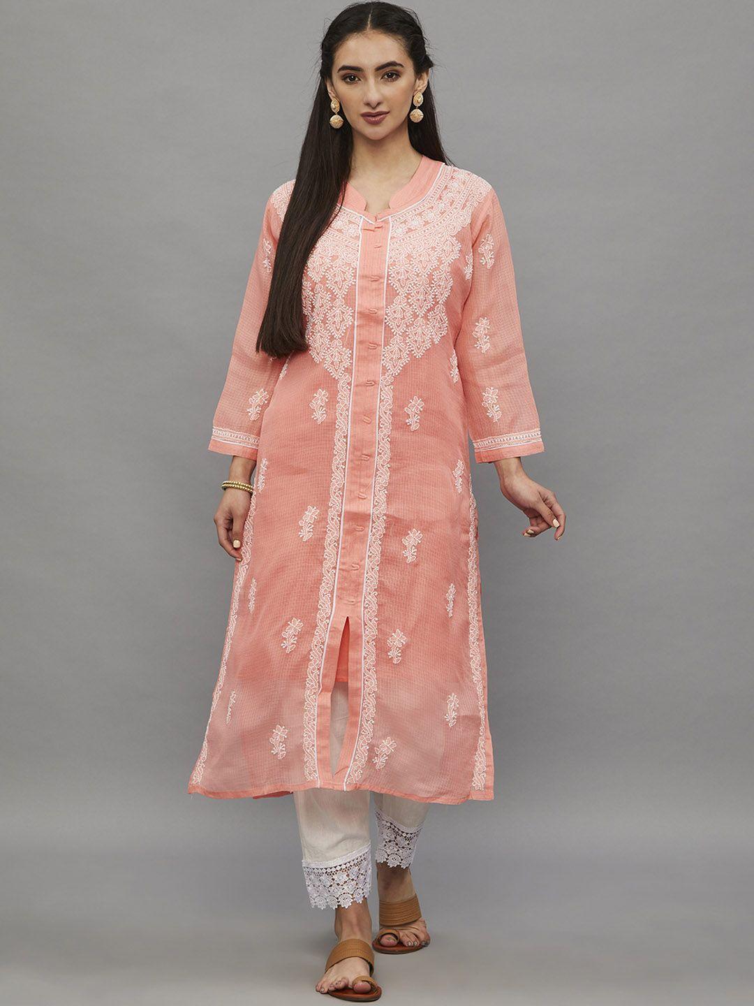 ethnava ethnic motifs embroidered cotton straight kurta