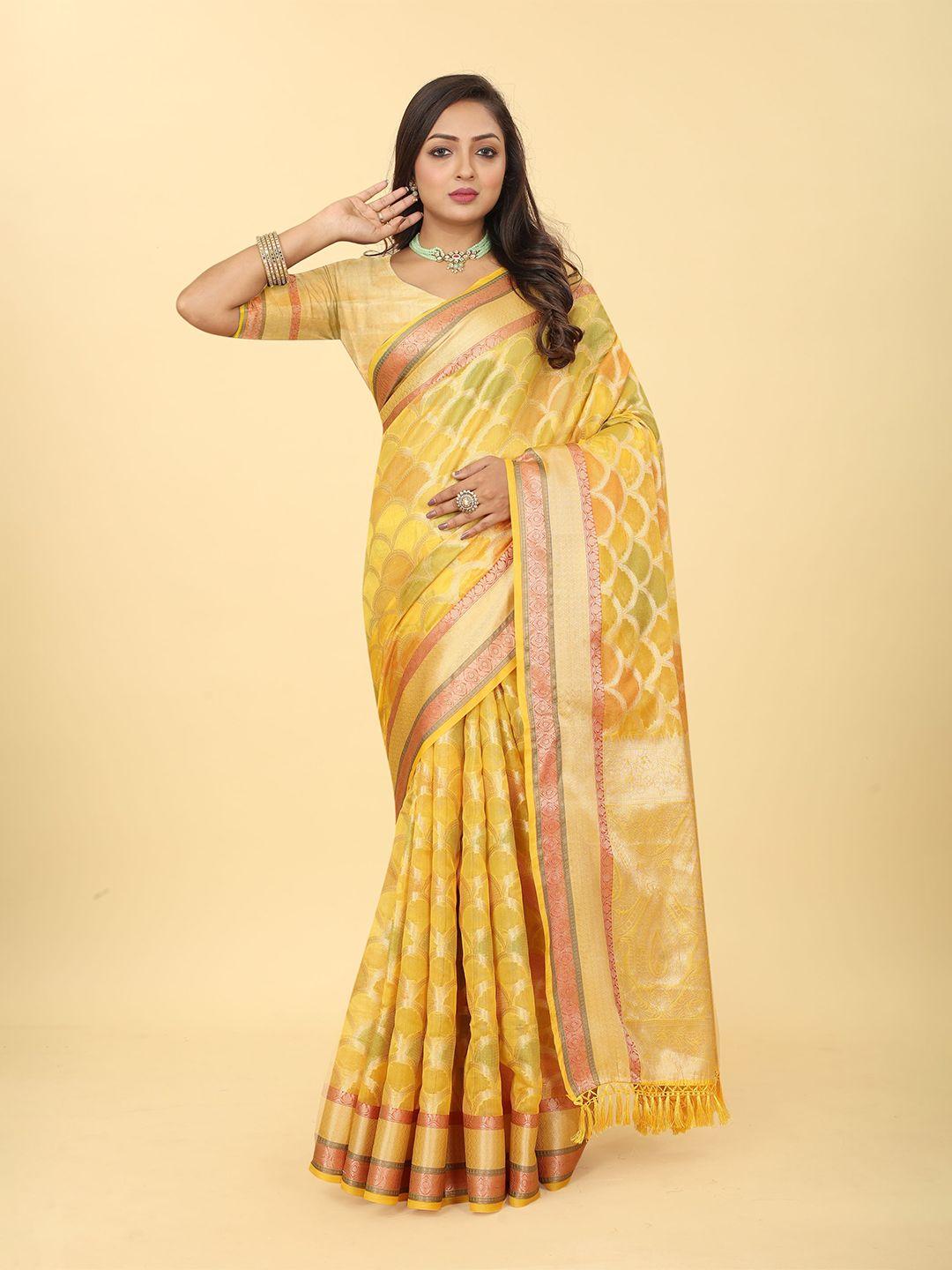 kiwie ethnic motifs woven design zari banarasi saree