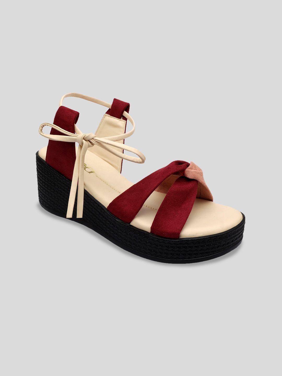 dchica colourblocked suede wedges with lace-ups