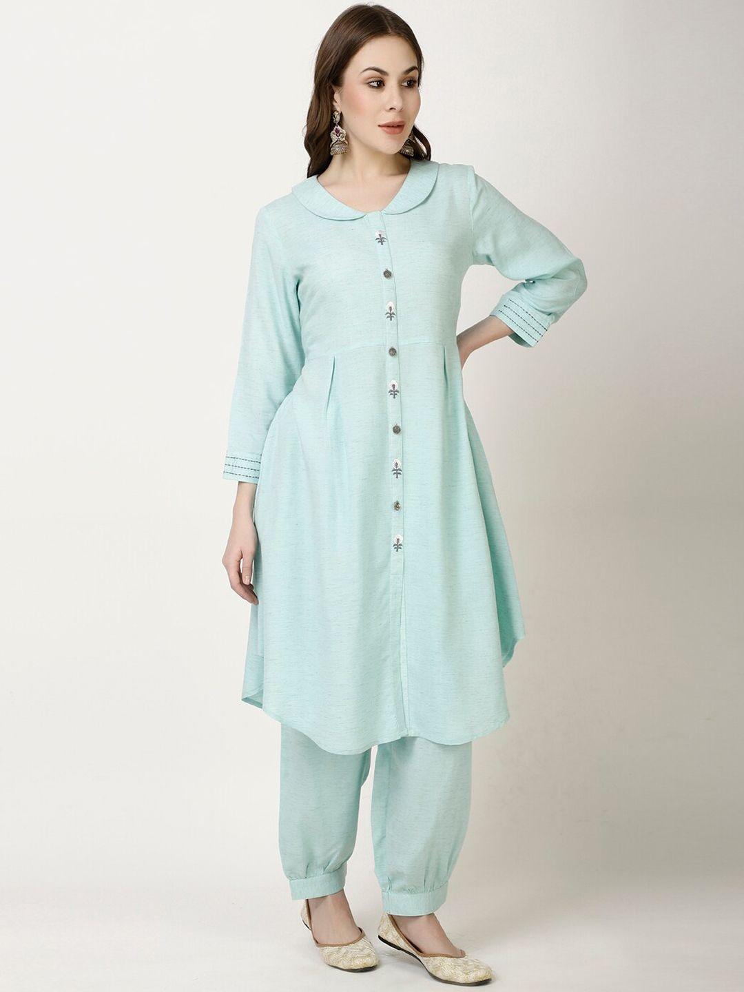 ffu peterpan collar a-line kurta with salwar