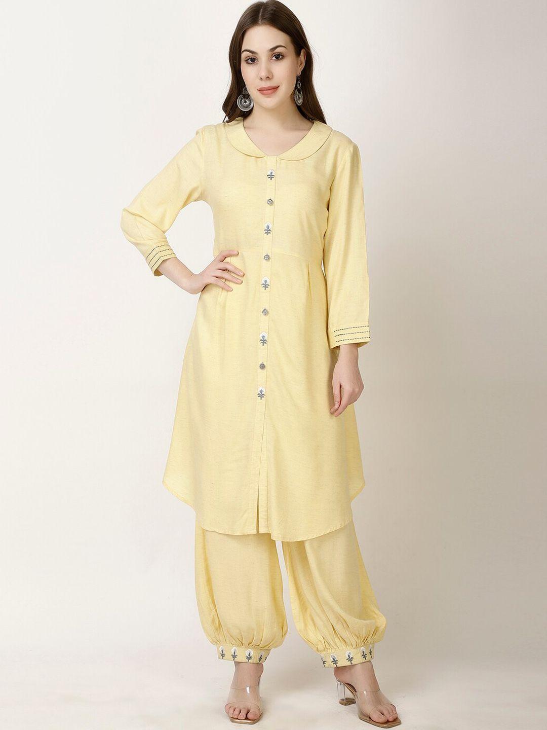 ffu peterpan collar a-line kurta with salwar