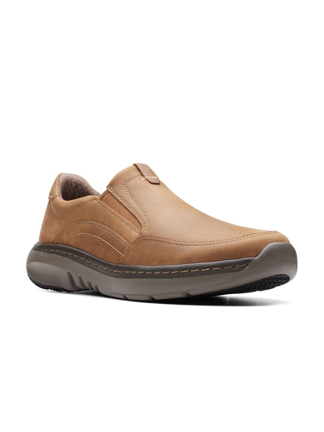 clarks men leather slip-on sneakers