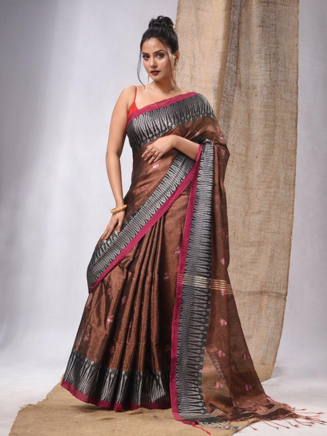 charukriti geometric woven design zari tissue saree