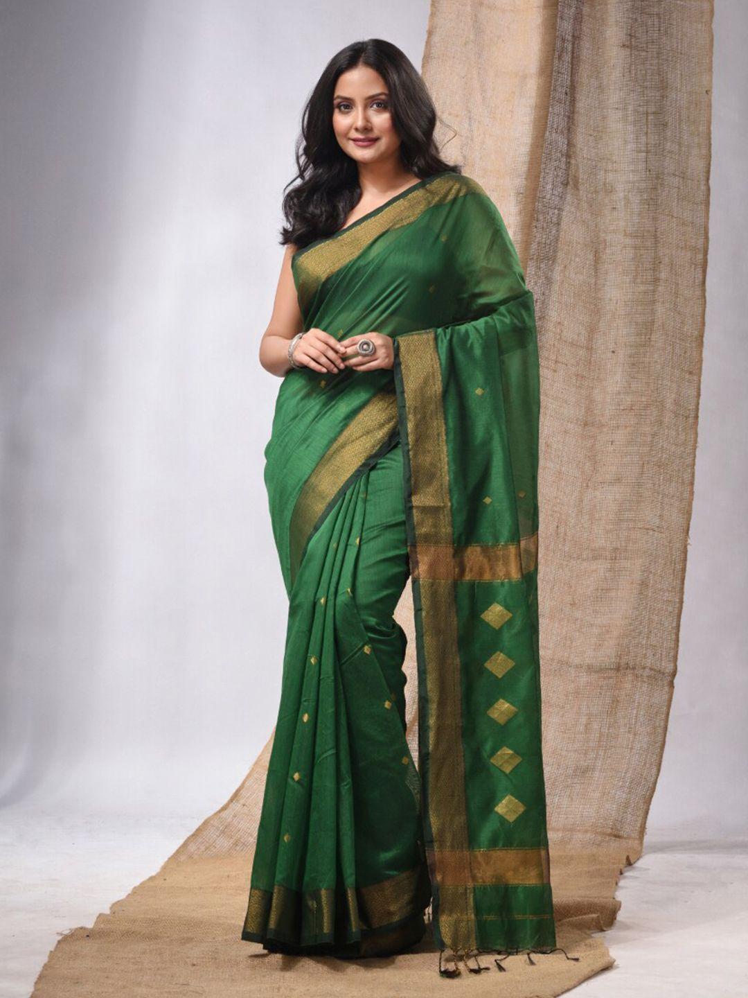 charukriti geometric woven design zari saree