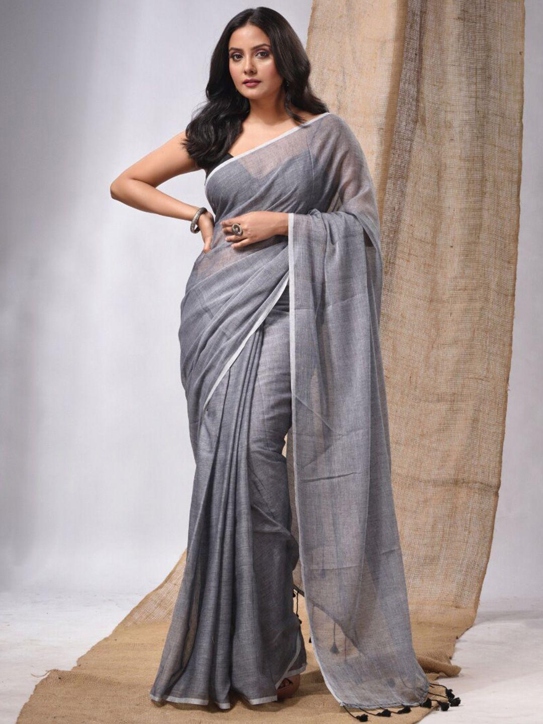 charukriti tassels pure cotton saree