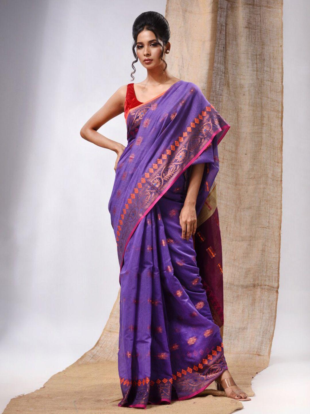 charukriti ethnic motifs woven design zari silk cotton saree