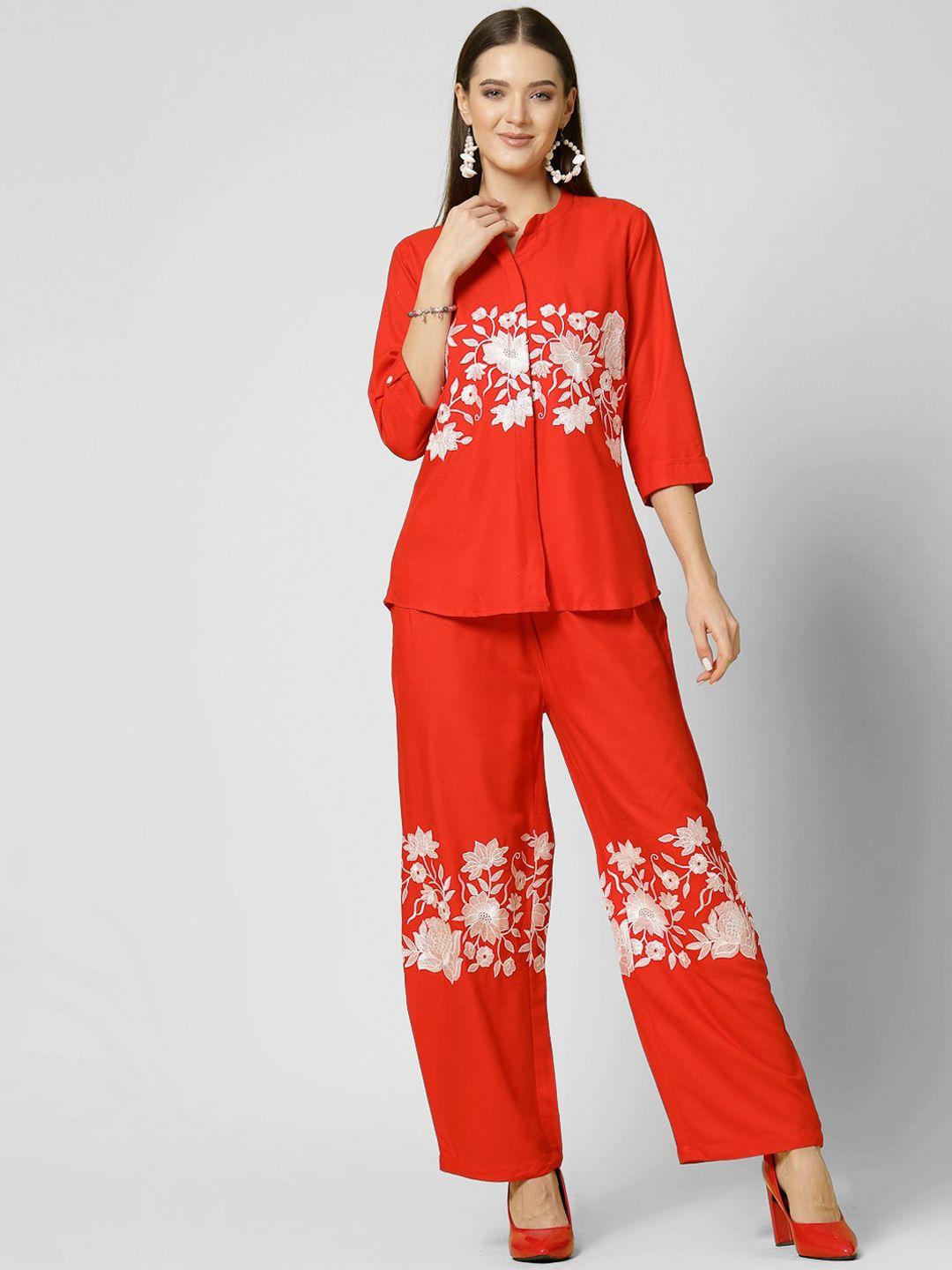 kalini embroidered top with trousers