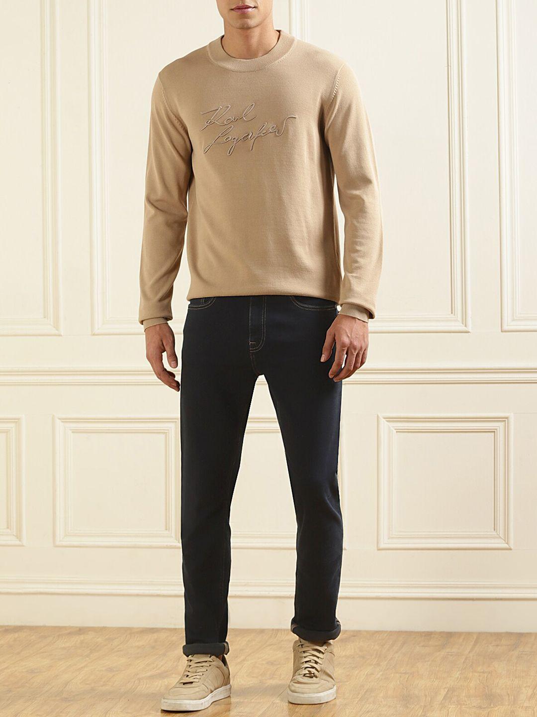 karl lagerfeld men mid rise stretchable clean look jeans