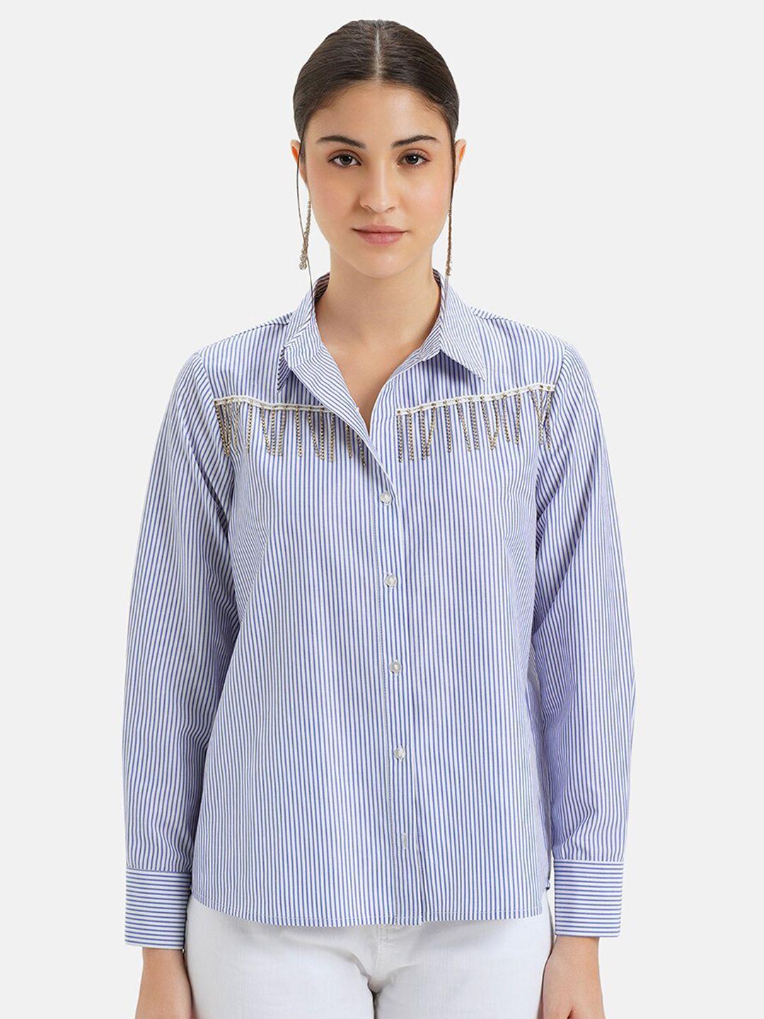 kazo relaxed vertical striped casual shirt