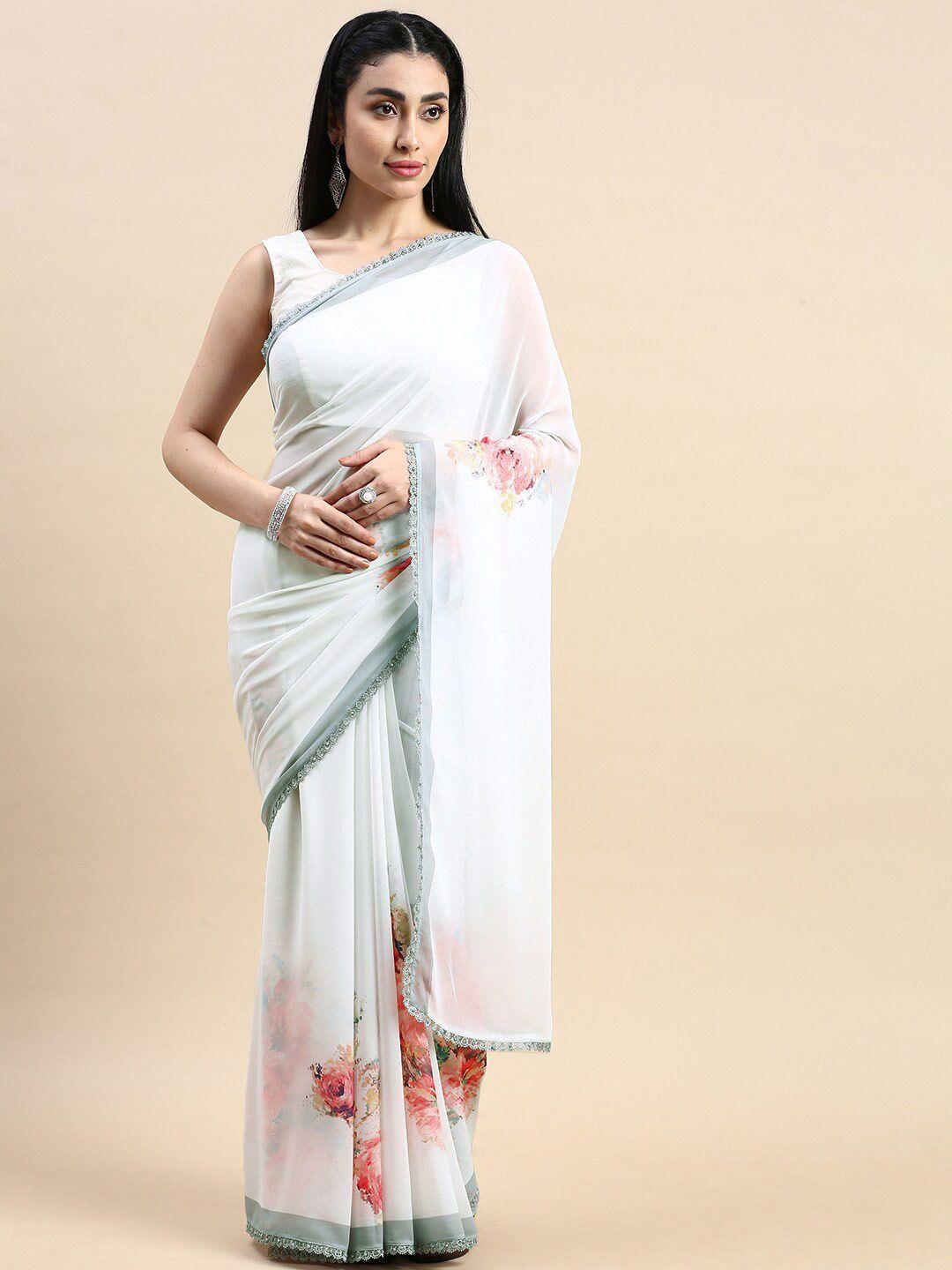 rishika floral printed chanderi saree