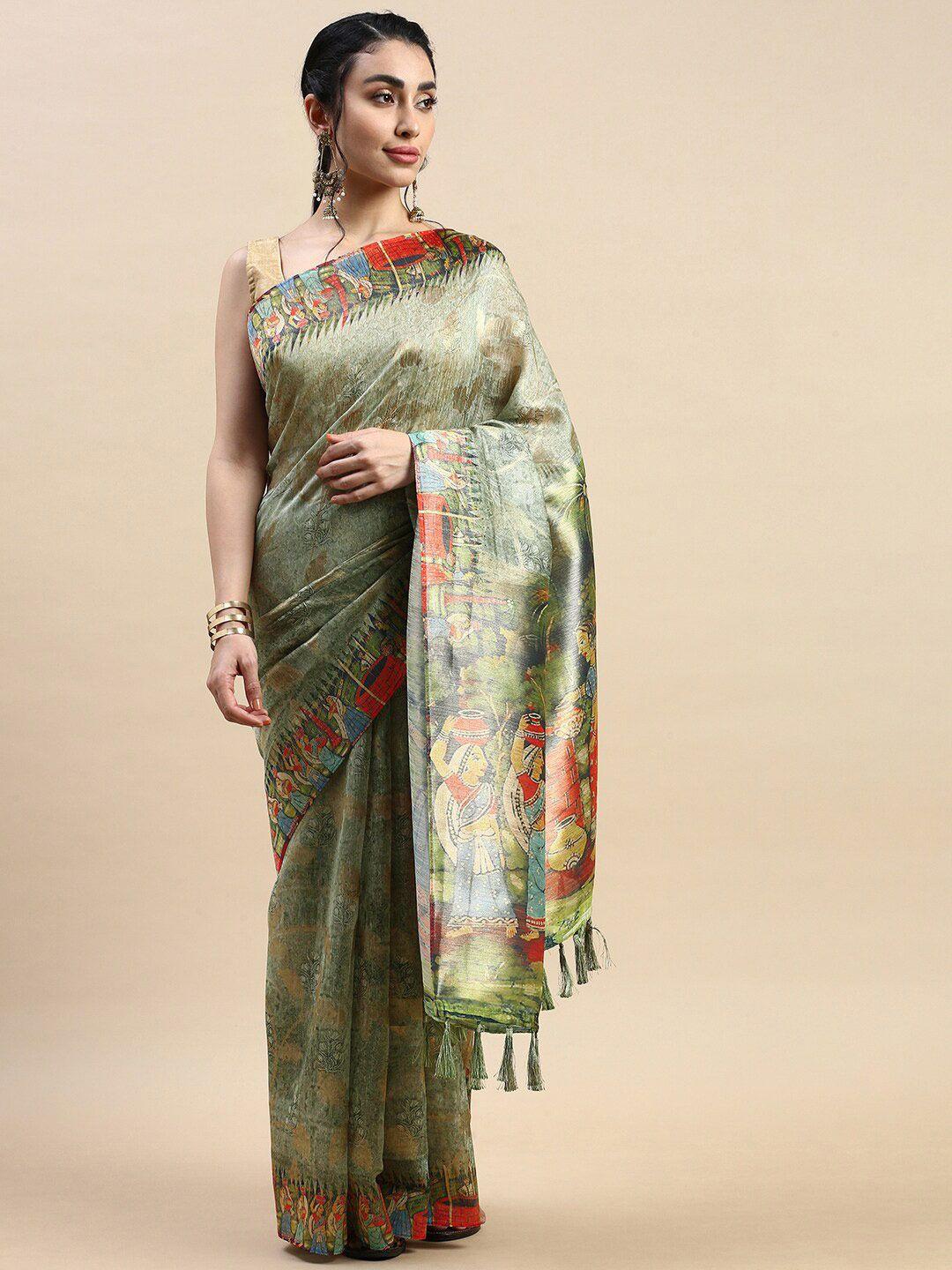 rishika ethnic motifs printed chanderi saree