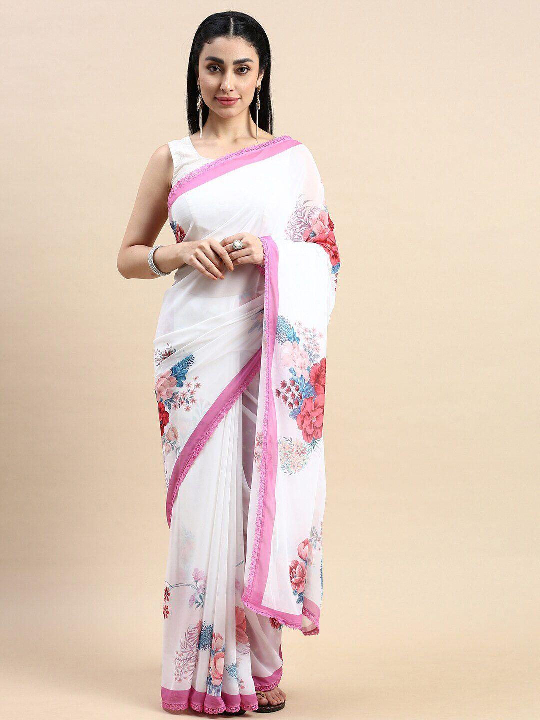 rishika floral printed chanderi saree