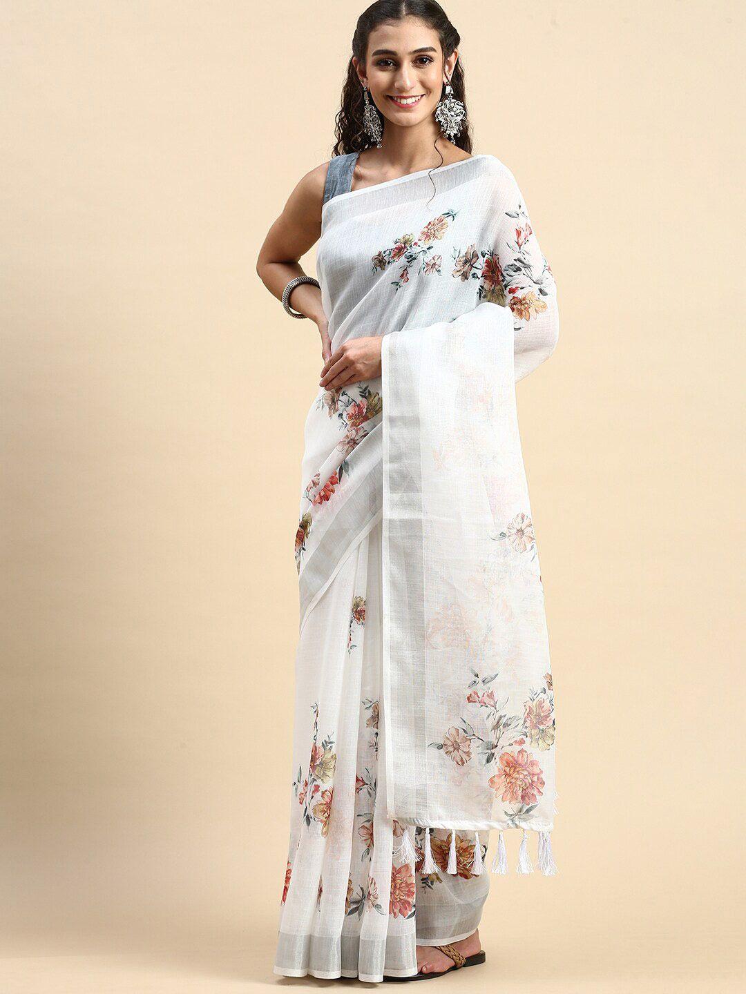 rishika floral printed chanderi saree